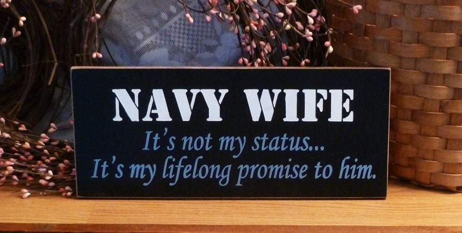 Navy Wife Painted Wood Sign
