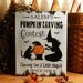 Salem's Pumpkin Carving Contest Primitive Painted Halloween Sign