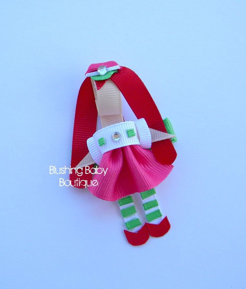 Strawberry Shortcake--Inspired by Hair Clip-- Birthdays and Baby Showers