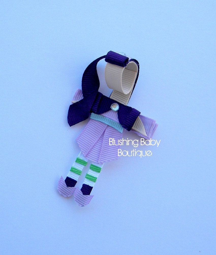 Plum Pudding--Inspired by Strawberry Shortcake Hair Clip-- Birthdays and Baby Showers