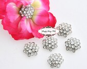 20pcs 14mm RD98 Rhinestone Metal Embellishment Flatback Crystal wedding bridal flowers bouquets invitations accessories hair