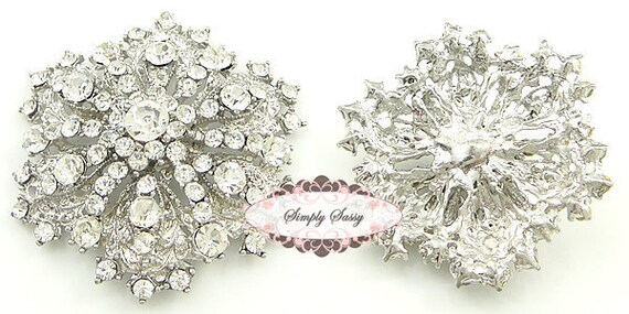 RD109 Rhinestone Metal Flatback Embellishment Button Brooch Great for wedding accessories invitations pillow crystal bouquet flowers, hair