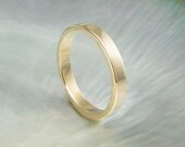 3mm flat wedding band / simple wedding ring in 14k gold