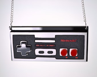 Classic NES Controller - Laser Cut Stacked Acrylic Pendant Necklace