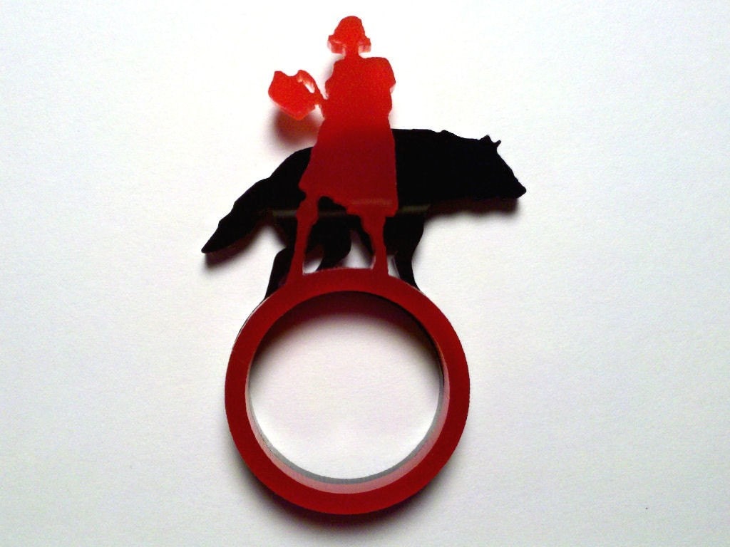 Little Red Riding Hood Laser Cut Acrylic Ring Set