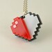 Half Pixel Heart Necklace - Laser Cut Acrylic  - Legend of Zelda Health Heart Necklace