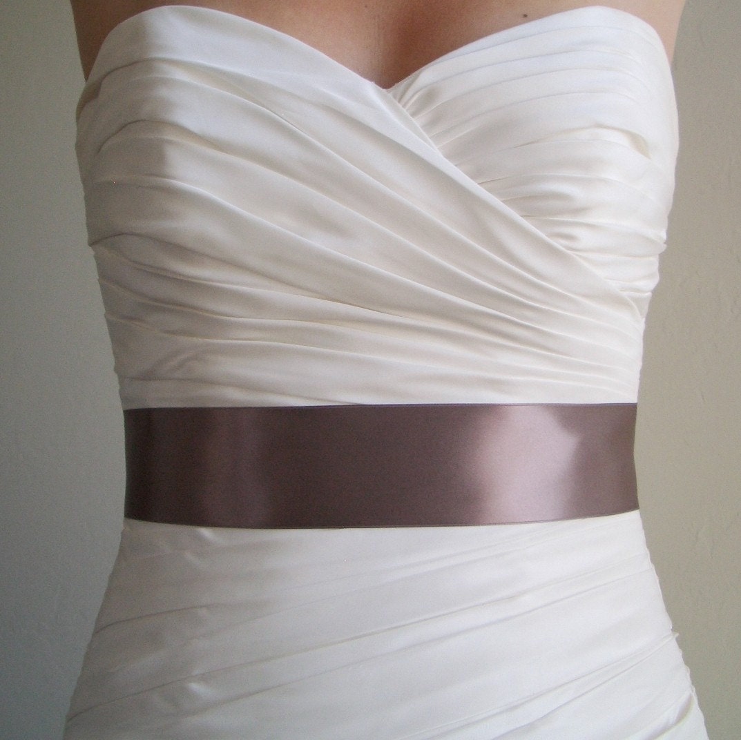Ready to Ship LATTE - 2 Inch Simple Satin Bridal Sash