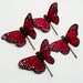 Red Butterfly Hairpins - Set of 4 Large Butterfly Bobbypins