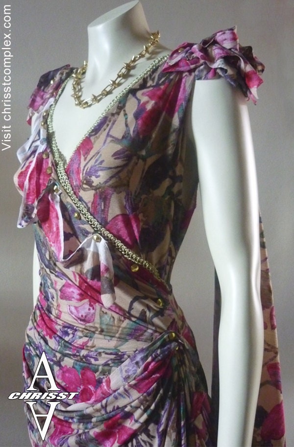 Wedding Dress Steam Punk High Fashion Gothic Bride. A Chrisst Hand Draped Made to Order Dress Unique Fashion SPECIAL ETSY PRICE