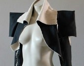 Bolero Jacket Silk Latex look Steampunk Black Cropped. Sexy, Edgy and Extremely Chrisst. SPECIAL ETSY PRICE - Chrisst Unique Fashion