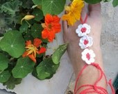 Crochet Cotton Barefoot Sandal Wedding Knitted Foot Jewelry,Weddings,Anklet,Cuff,Gypsy,Yoga,Thong,Nude,Bridal,Beach,Summer, Lace Sandals.