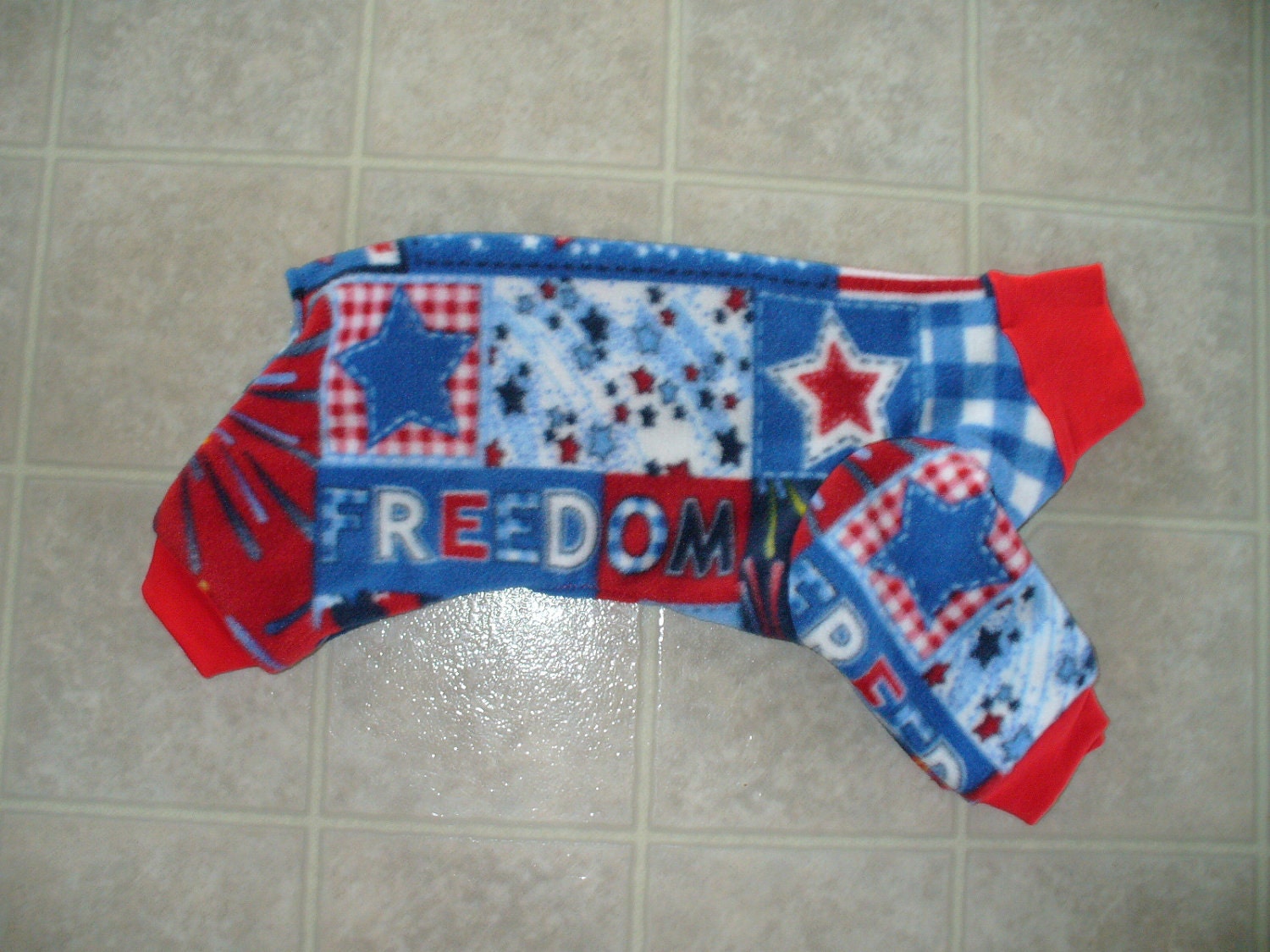 Dog coat patriotic medium AHT and other small dogs Woofy Wear by Wendy(TM)