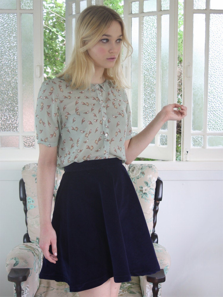 Paulette Skirt - Navy - Made To Order