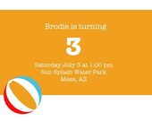 Pool Party - Swim Beach Summer - Printable Invite by Fresh Chick Designs