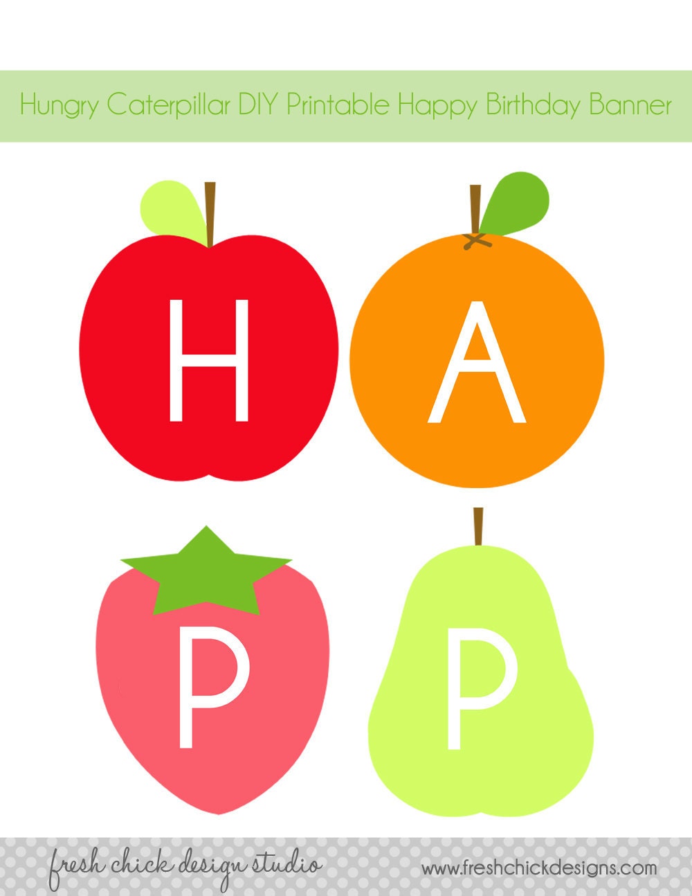 A Very Hungry Caterpillar Inspired Birthday Party or Baby Shower - Printable Party Banner - Fresh Chick Design Studio Il_170x135