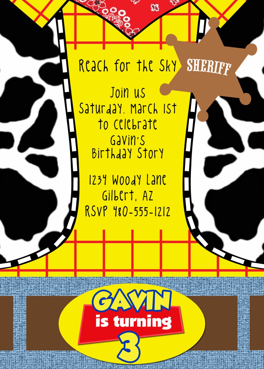 PRINTABLE Toy Story Inspired Party Invitation - Woody or Buzz - Fresh Chick Design Studio Il_170x135