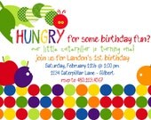 A Very Hungry Caterpillar Inspired Printable Birthday Party Invitation - Birthday or Baby Shower- Fresh Chick Designs
