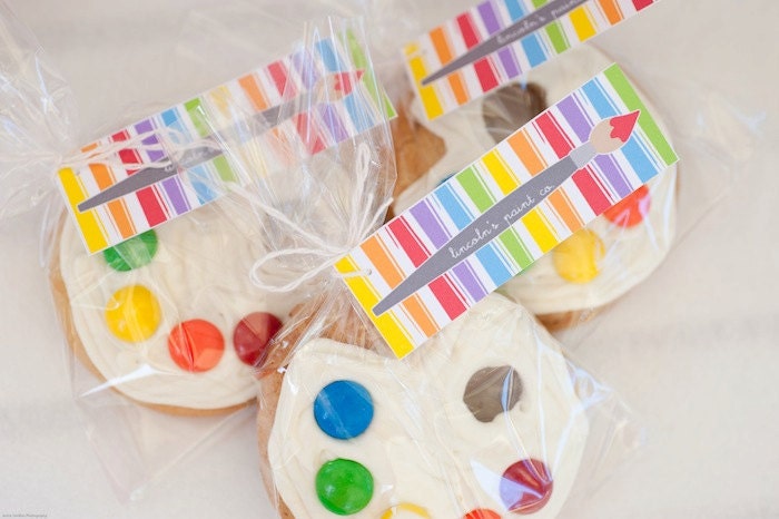PARTY PRINTABLE - Rainbow Art Paint Party Treat Labels Il_570xn