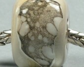Silvered Ivory Organic BHB Lampwork Glass Bead NLC Beads