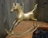 Vintage Brass Rocking Horse