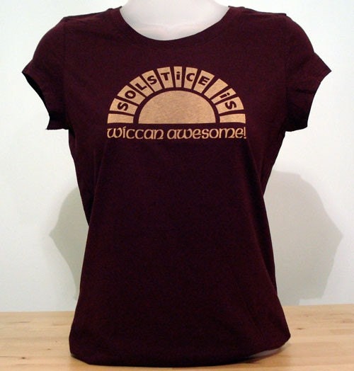 Solstice Is Wiccan Awesome Shirt (Ladies Plum Purple)