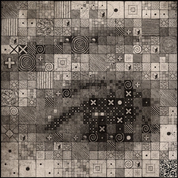 Digital Analogue Synthesis 1.0 - 8X8 Art Print