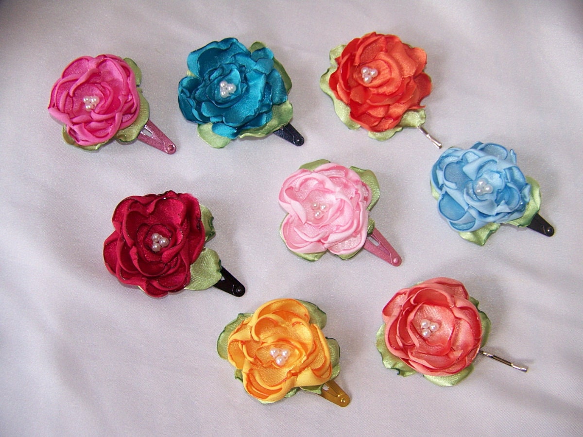 SALE Yellow Curly Flowers Set of Two