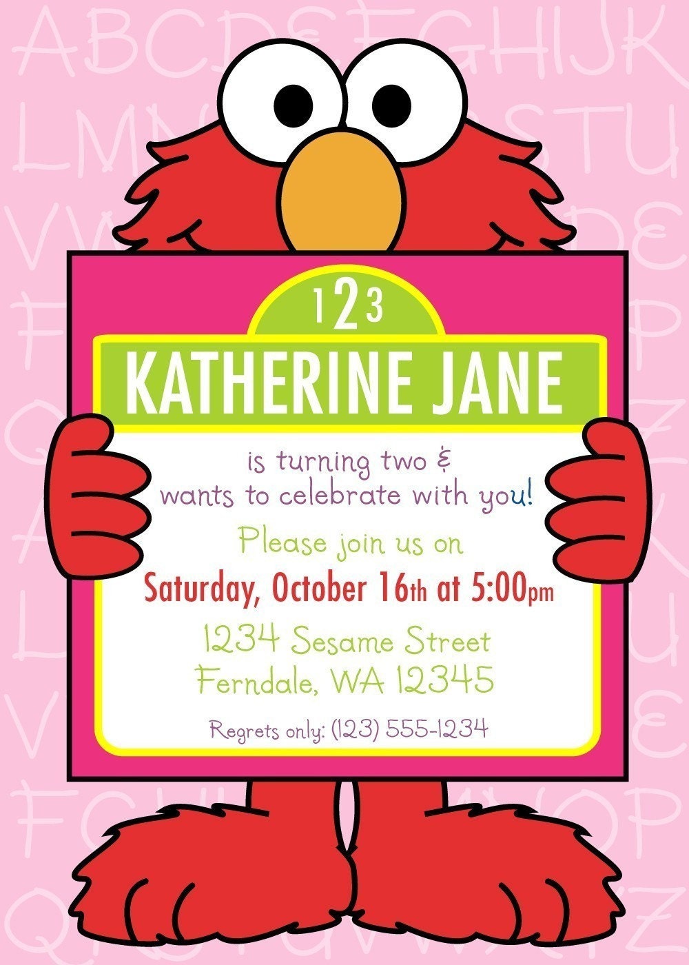 Elmo Birthday Party Invitation