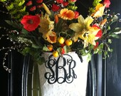 8" Wood cut script monogram- Painted