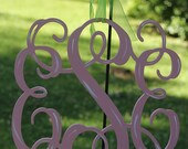 18" Wood cut script monogram-painted