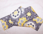 dSLR Camera Strap Cover Slipcover, Gray and Yellow Floral