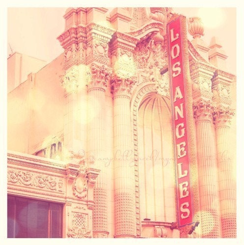 Los Angeles photography, downtown LA photo, Modern Family set, theatre architecture, french baroque, DTLA, Charlie Chaplin, Broadway, print