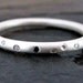 Black Star Dust - Sterling Silver set with Black and White Diamonds Engagement ring Size 7
