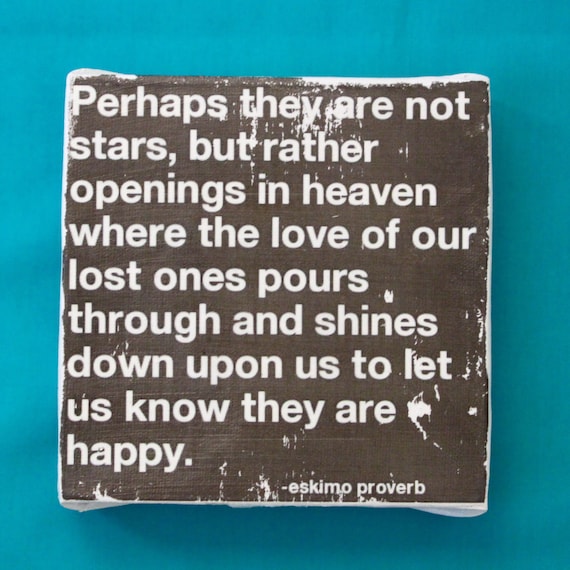 Subway Art Wall Hanging Canvas 6" x 6" - Perhaps they are not stars, but rather openings in heaven