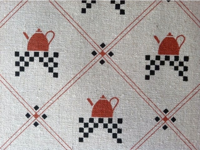 SALE Teapots Retro Kitchen Fabric by Kokka - 1 Yard