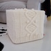 KNITTING PATTERN for chunky aran cable ottoman slip cover