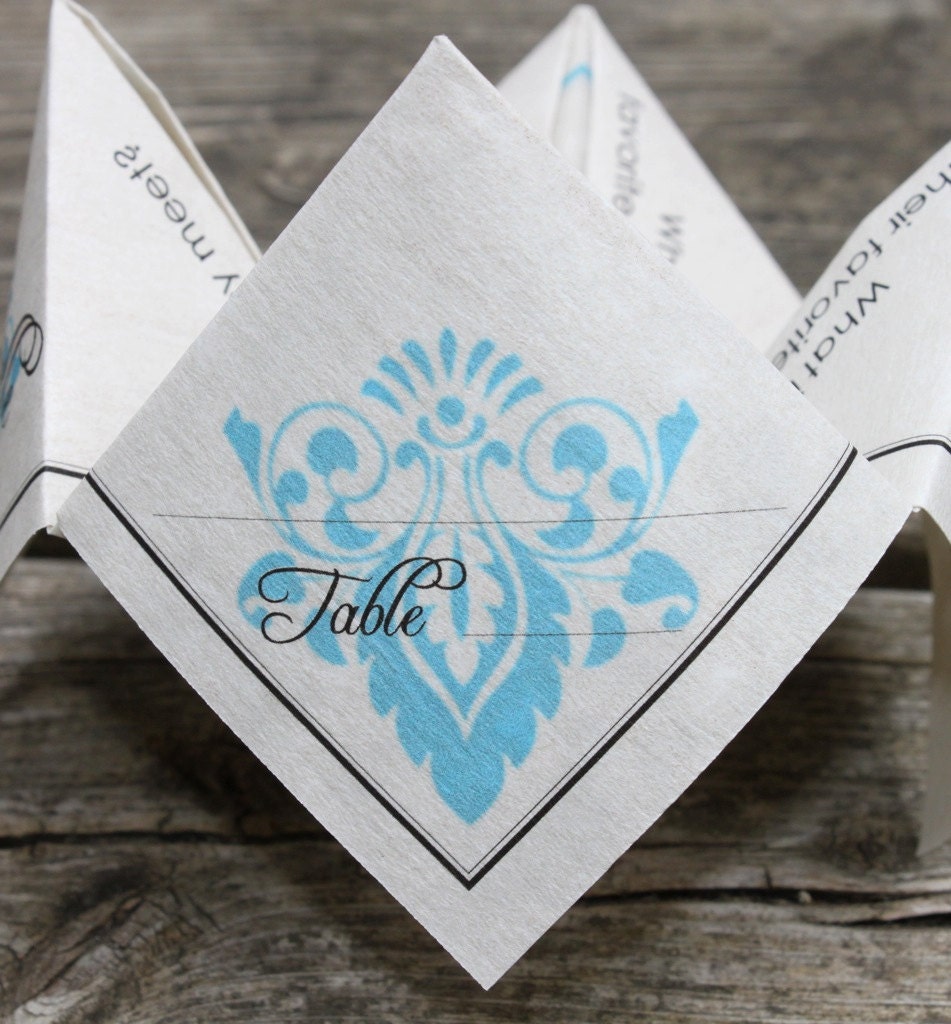Wedding Place Card Cootie Catcher (PDF - PRINTABLE)