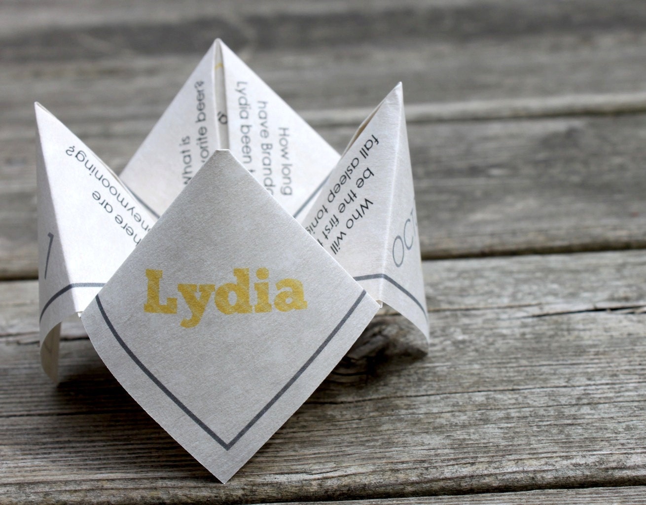 Wedding Mad Lib Cootie Catcher (PDF - PRINTABLE)