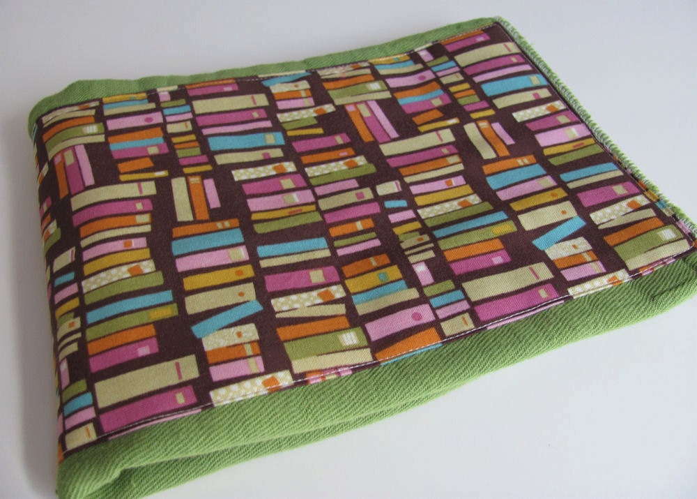 Library Books on Avocado Green Hand Dyed Burp Cloth