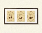 Trilogy Prints 5x7 - Dance, Love, Work - Vintage  - Digital Printable Poster, Print, Typography, Art, Download and Print JPEG Image