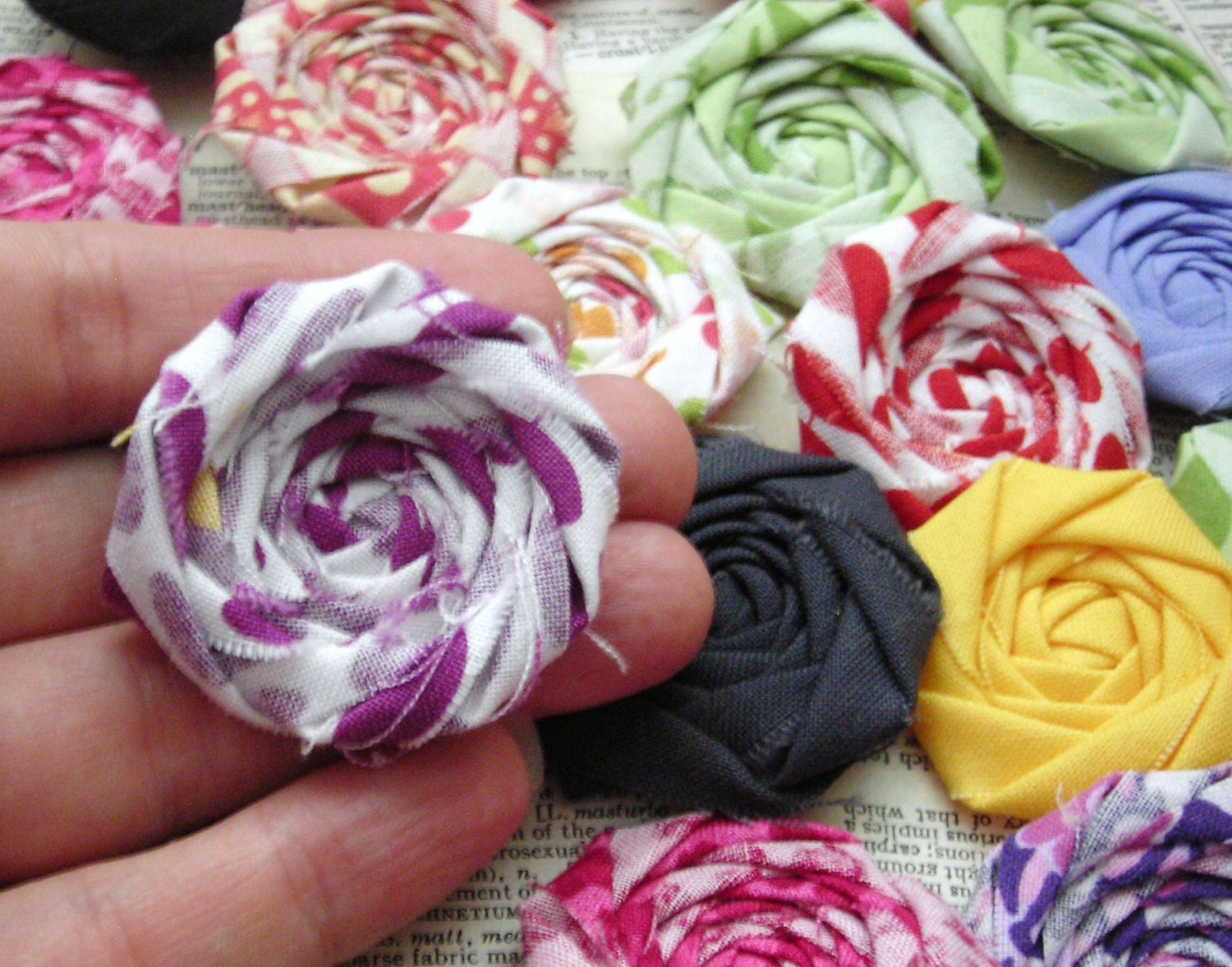 Fabric Flower Rosette One-inch