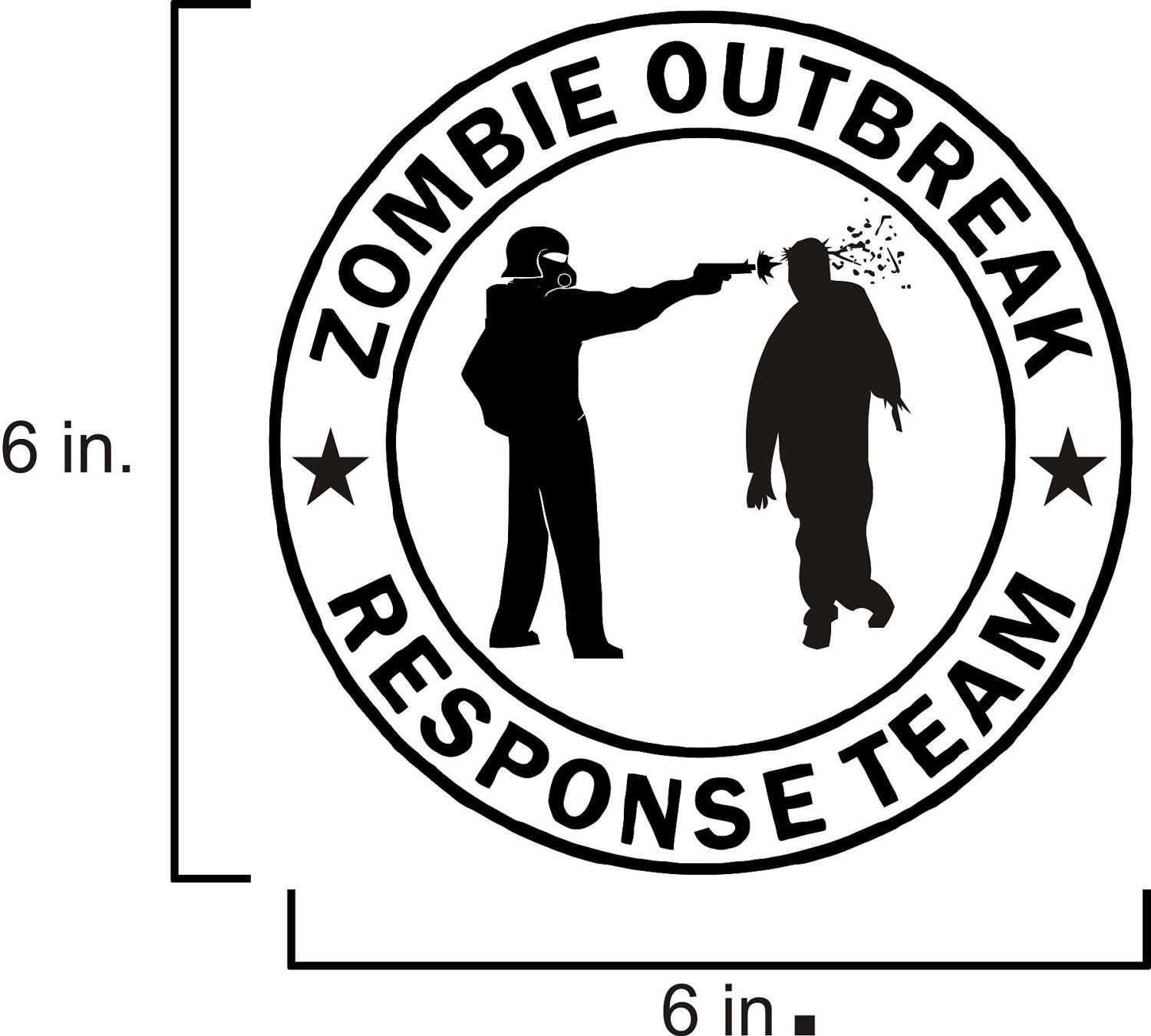 Zombie Outbreak version 1 vinyl wall art decal