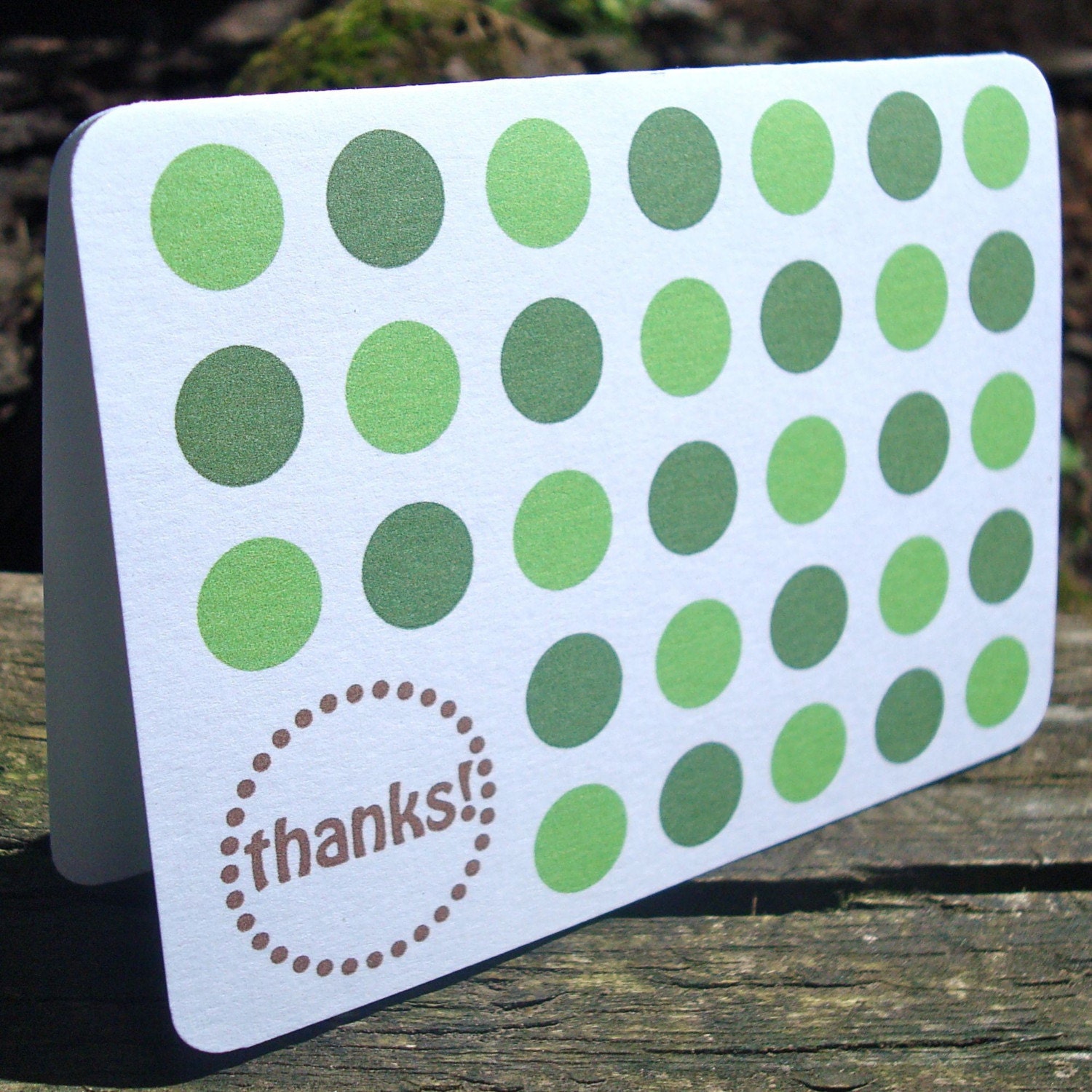 Sparkle Thank You Notes - Set of 8 - Green Polka Dots