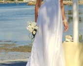 SALE Vintage white wedding dress lace beading sequins chiffon redesigned by vastly vintage on etsy