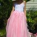 Vintage Wedding Dress white rosettes pink steampunk upcycled 80s lace wedding gown hand dyed by vastly vintage on etsy