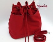 Ryoushop Drawstring tote in Red - shoulder bag, messenger bag, handbag, women, diaper bag, laptop bag