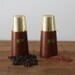 Vintage Wooden Salt and Pepper Shaker with Golden Etching