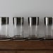 Vintage Silver Rimmed Ombre 9 Piece Glassware Set Including Glass Coasters and Caddy