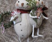 Snowmama and Baby Christmas Ornament KIT by cheswickcompany