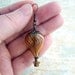 Hot Air Balloon Earrings - Steampunk balloon earrings in blown glass and copper  - Hot Air Balloon Jewelry - Steampunk Earrings
